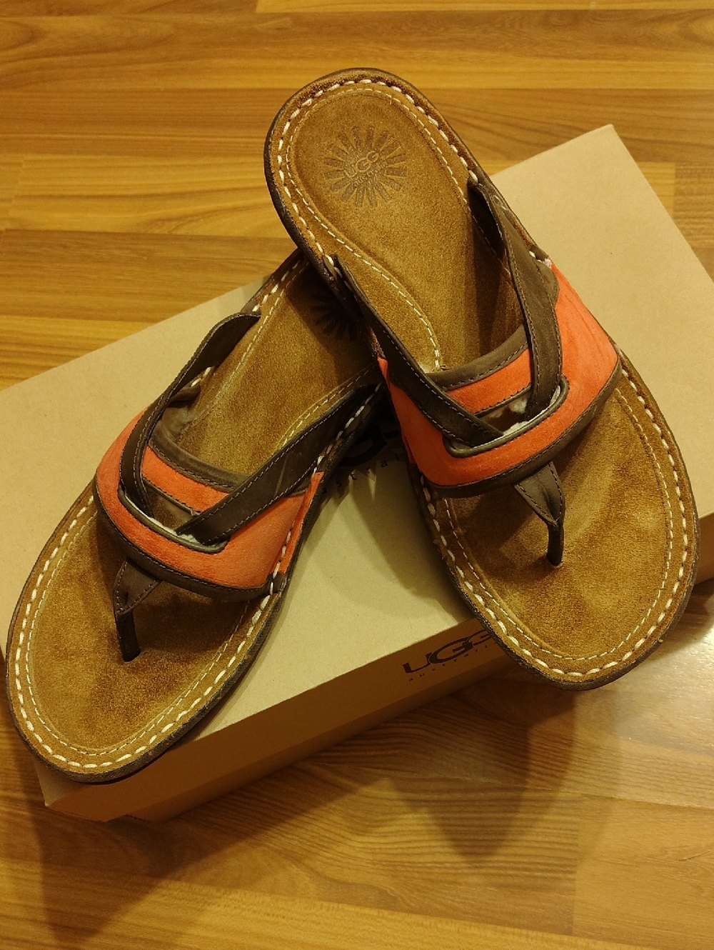UGG MATALA SHEEPSKIN LINED LEATHER AND SUEDE SANDALS 9